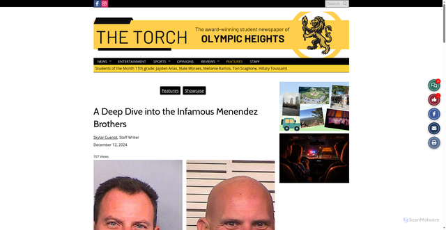 Security scan screenshot of https://ohtorch.com/8891/features/a-deep-dive-into-the-infamous-menendez-brothers/