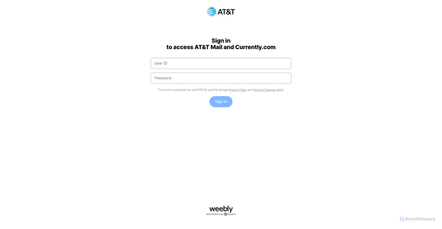 Security scan screenshot of https://currentlyattcommsyahoonet.weeblysite.com/