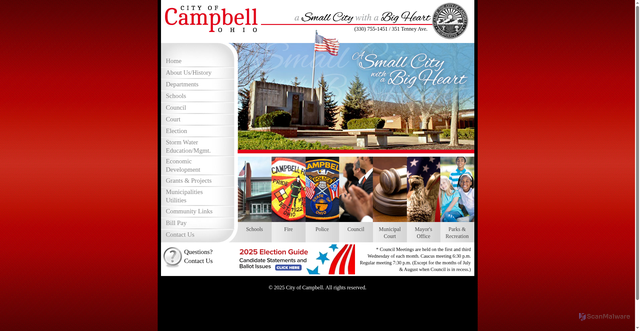 Security scan screenshot of https://campbellohio.gov/