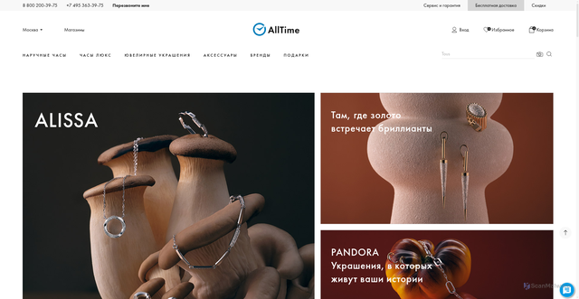Security scan screenshot of https://www.alltime.ru