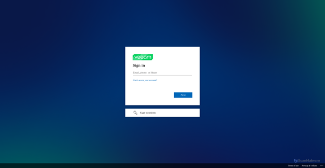 Security scan screenshot of https://team.veeam.com