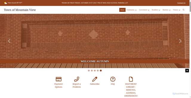 Security scan screenshot of https://mountainviewok.gov/