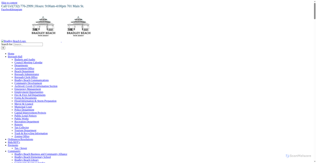 Security scan screenshot of https://www.bradleybeachnj.gov/