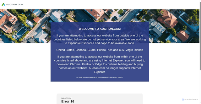 Security scan screenshot of https://auction.com