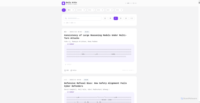 Security scan screenshot of https://daily-arxiv-5ujen6itu2.edgeone.app/
