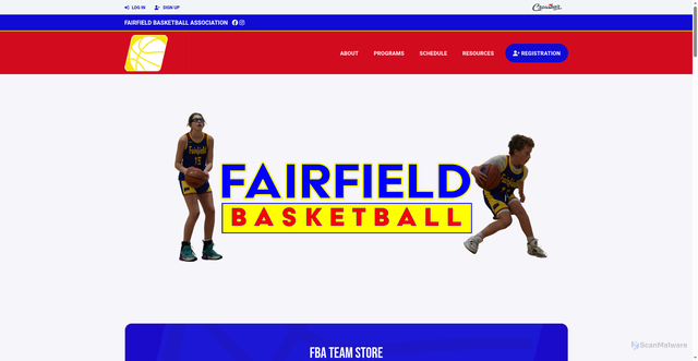 Security scan screenshot of https://www.fairfieldbasketball.org/