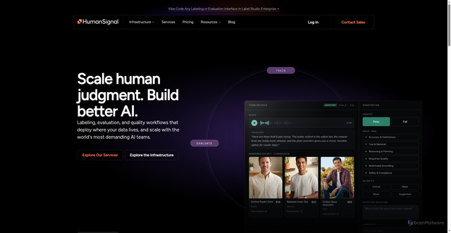 Security scan screenshot of https://humansignal.com
