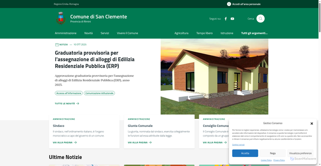 Security scan screenshot of https://comune.sanclemente.rn.it/