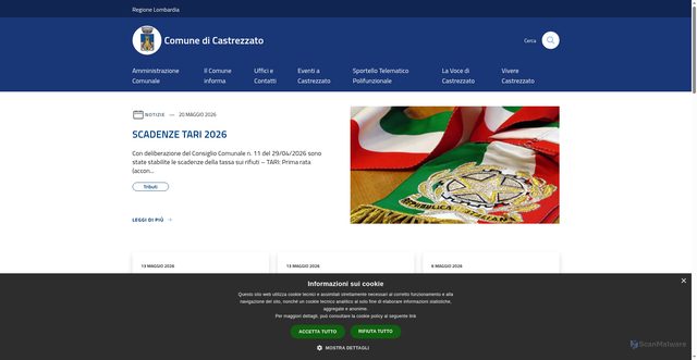 Security scan screenshot of https://www.comunecastrezzato.it
