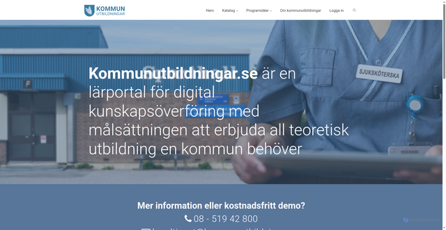 Security scan screenshot of https://kommunutbildningar.se