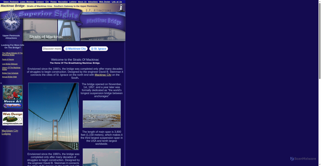 Security scan screenshot of https://www.superiorsights.com/attractions/mackinacbridge.html