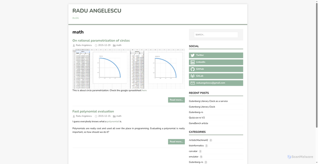 Security scan screenshot of https://hugo-raduangelescu.pages.dev/categories/math/