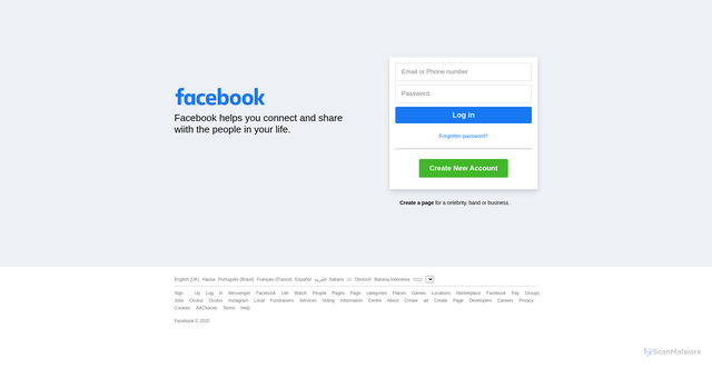 Security scan screenshot of http://www.facebook-trial.vercel.app/