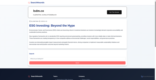Security scan screenshot of https://lsdm.co