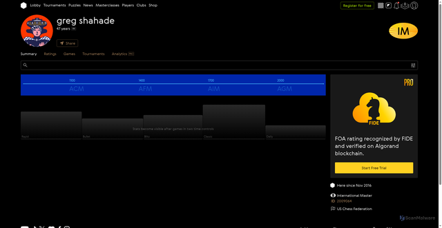 Security scan screenshot of https://worldchess.com/profile/282677