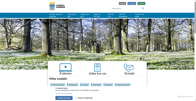 Security scan screenshot of http://www.lysekil.se