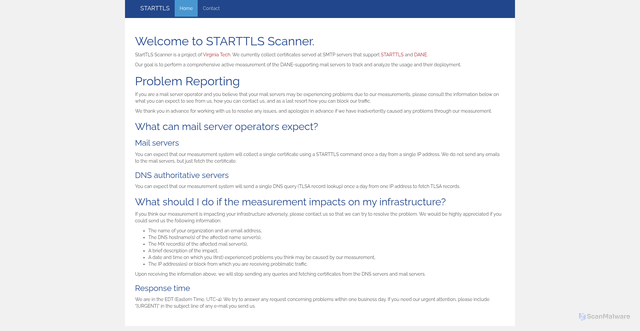 Security scan screenshot of https://securing-email.com