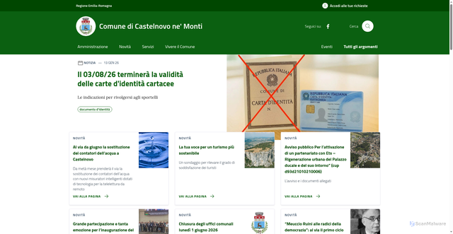 Security scan screenshot of https://www.comune.castelnovo-nemonti.re.it
