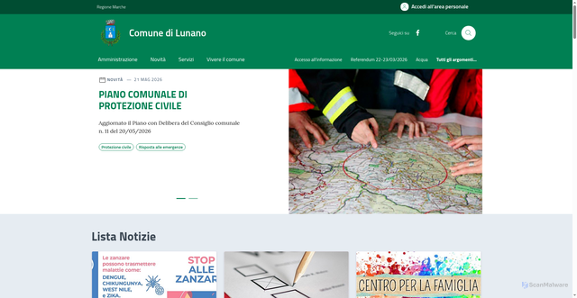 Security scan screenshot of https://www.comune.lunano.pu.it