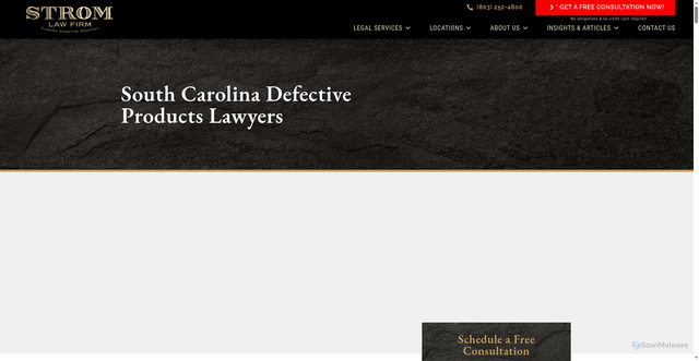 Security scan screenshot of https://stromlaw.com/when-products-liability-and-sc-workers-compensation-claims-intersect/