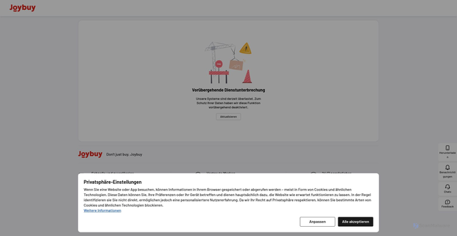Security scan screenshot of https://joybuy.de