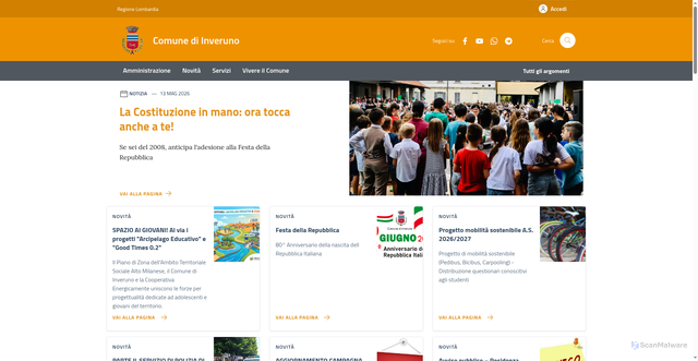 Security scan screenshot of https://comune.inveruno.mi.it