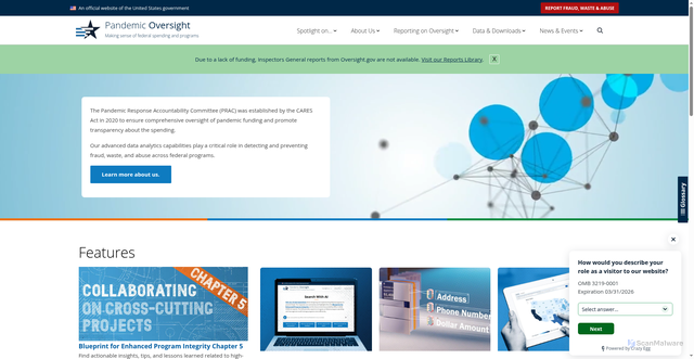 Security scan screenshot of https://pandemicoversight.gov/