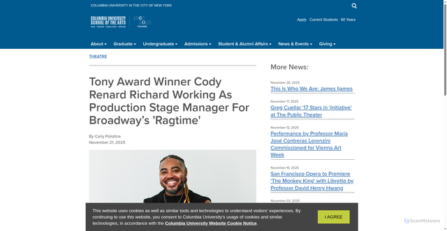 Security scan screenshot of https://arts.columbia.edu/news/tony-award-winner-cody-renard-richard-working-production-stage-manager-broadways-ragtime