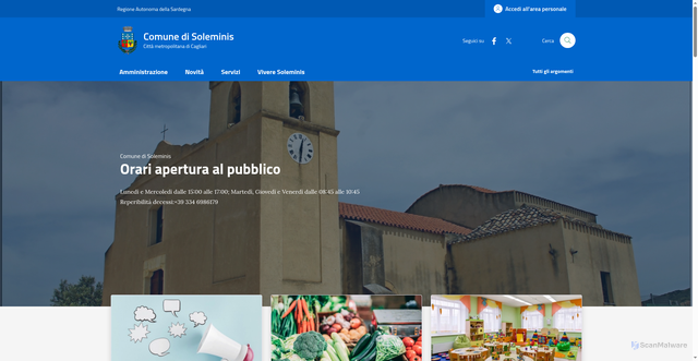 Security scan screenshot of https://www.comune.soleminis.su.it/