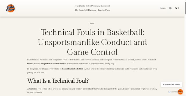 Security scan screenshot of https://www.bballplaybook.com/rules/technical-fouls-in-basketball-unsportsmanlike-conduct-and-game-control