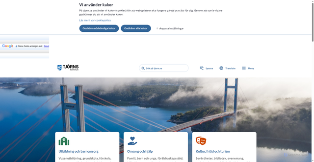 Security scan screenshot of https://www.tjorn.se/