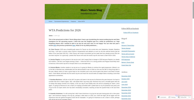 Security scan screenshot of https://mootennis.com/2025/12/28/wta-predictions-for-2026/