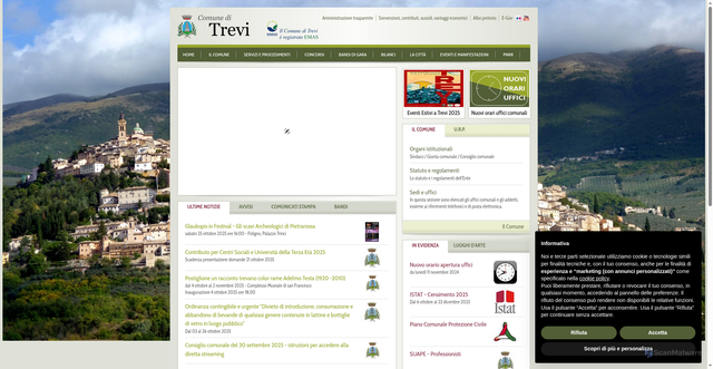 Security scan screenshot of https://www.comune.trevi.pg.it/
