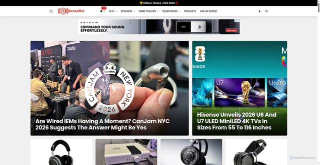 Security scan screenshot of https://ecoustics.com
