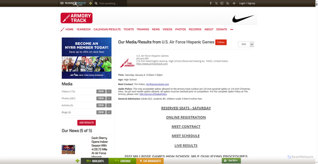 Security scan screenshot of https://www.armorytrack.org/gprofile.php?do=view_event&mgroup_id=45586&event_id=576&year=2022