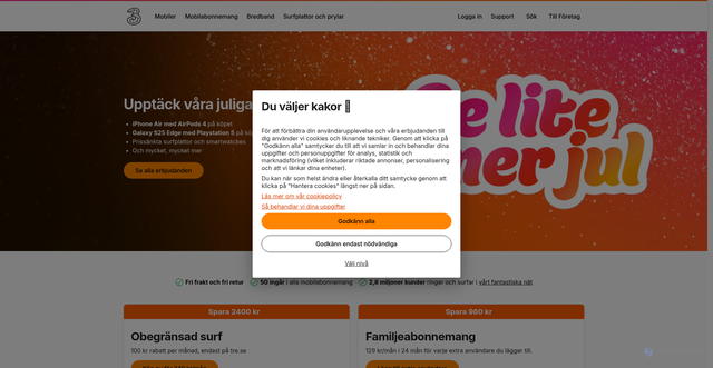 Security scan screenshot of https://www.tre.se/