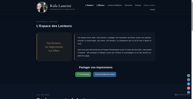 Security scan screenshot of https://rida-lamrini.com/espace-lecteurs.html
