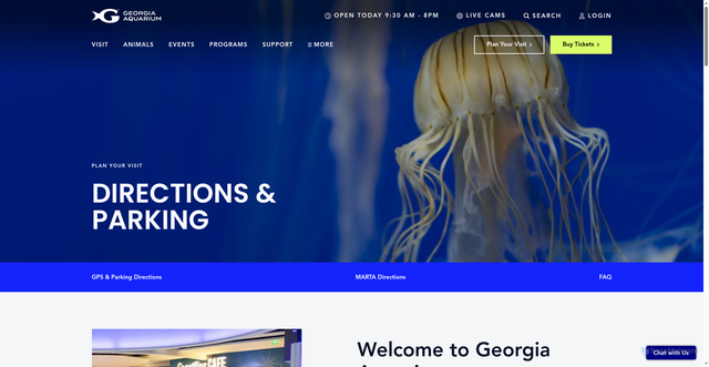 Security scan screenshot of https://www.georgiaaquarium.org/booking/directions-parking/
