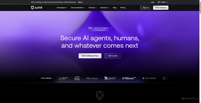 Security scan screenshot of https://poshtech.auth0.com