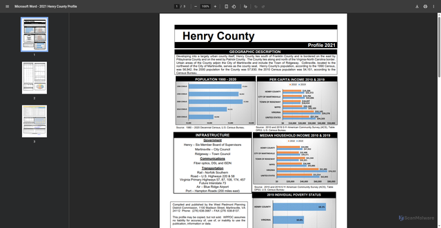 Security scan screenshot of https://westpiedmontpdc.org/wp-content/uploads/2022/02/2021-Henry-County-Profile.pdf