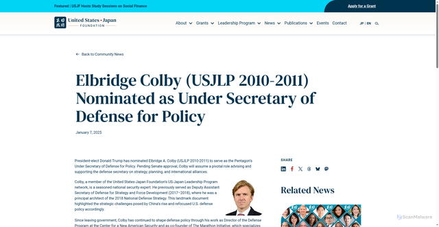 Security scan screenshot of https://us-jf.org/en/news/elbridge-colby-usjlp-2010-2011-nominated-as-under-secretary-of-defense-for-policy