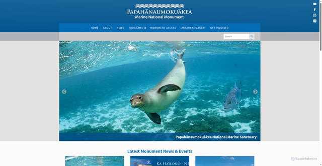 Security scan screenshot of https://www.papahanaumokuakea.gov/