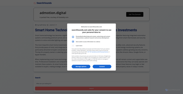 Security scan screenshot of https://admotion.digital