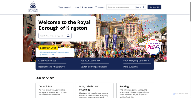 Security scan screenshot of https://www.kingston.gov.uk/