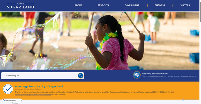 Security scan screenshot of https://sugarlandtx.gov/