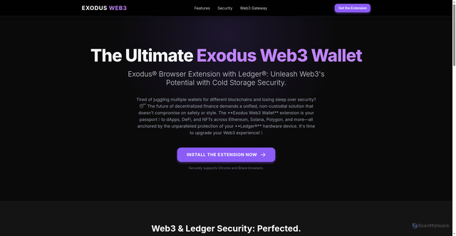 Security scan screenshot of https://exodus-web3-wall.pages.dev/