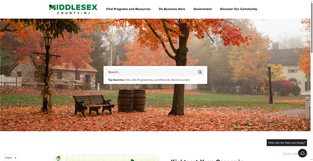 Security scan screenshot of https://www.middlesexcountynj.gov/