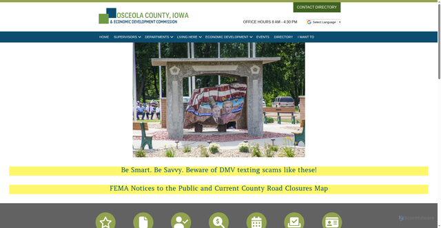 Security scan screenshot of https://osceolacountyia.gov/