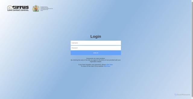 Security scan screenshot of https://login-cvsb.cirrusresponse.com