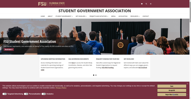 Security scan screenshot of https://sga.fsu.edu/